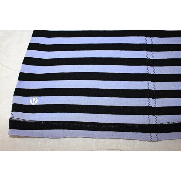 Lululemon - sz 4 - Devotion Long Sleeve Tee in Sea Stripe Polar Haze Black - Picture 8 of 13